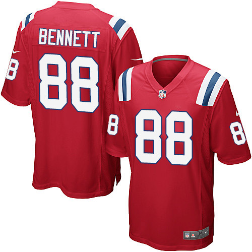 Men's Game Martellus Bennett Nike Jersey Red Alternate - #88 NFL New England Patriots